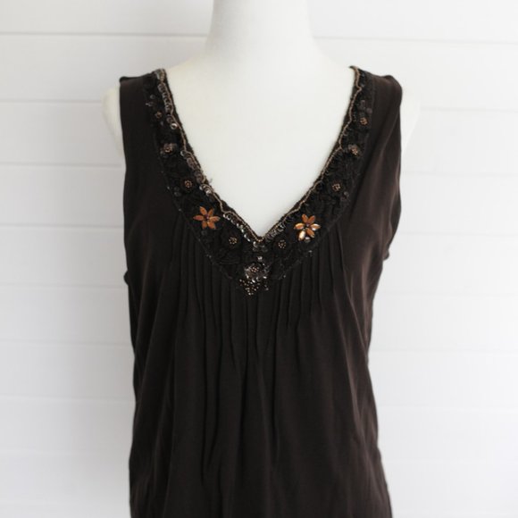 Brown camisole summer top - Picture 3 of 4